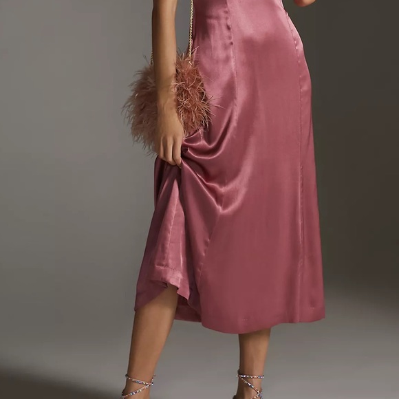 Anthropologie Satin Cross-Back Midi Dress - Picture 8 of 16